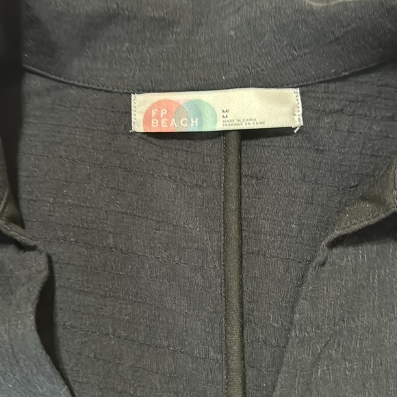 FP Beach Black Pull Over Collared Cotton ‎ Long Sleeve Baby Doll Dress - Picture 7 of 12